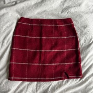 PLAID WOVEN MINISKIRT Soft, Red Size SMALL